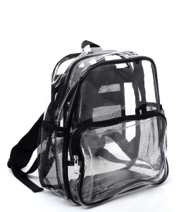 See Thru Clear Bag Backpack School Bag CW215 BLACK